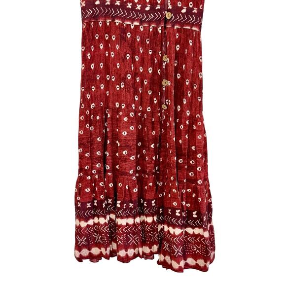 JEN’S PIRATE BOOTY Purple Honey Buttondown Midi Dress Boho Aztec Dress Size S - Picture 5 of 15